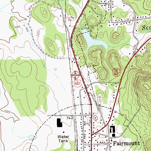 Topographic Map of Gordon County Fire and Rescue Department Station 8 Fairmount, GA
