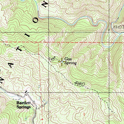Topographic Map of Gas Spring, CA