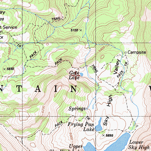 Topographic Map of Gate Lake, CA