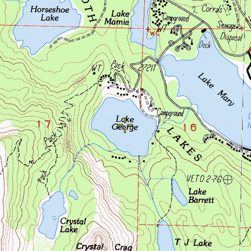 Topographic Map of Lake George, CA