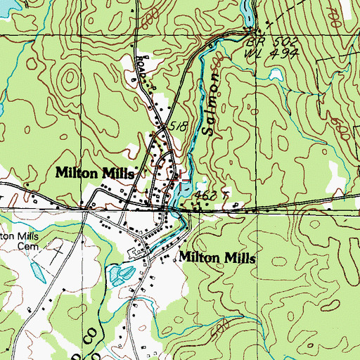 Topographic Map of Milton Fire Rescue Station 2, NH