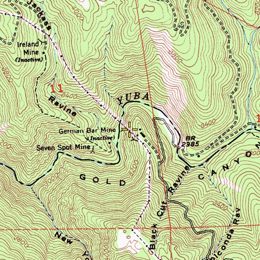 Topographic Map of German Bar Mine, CA