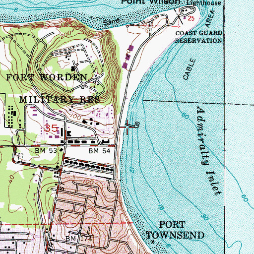 Topographic Map of Port Townsend Marine Science Center Marine Laboratory and Aquarium Building, WA
