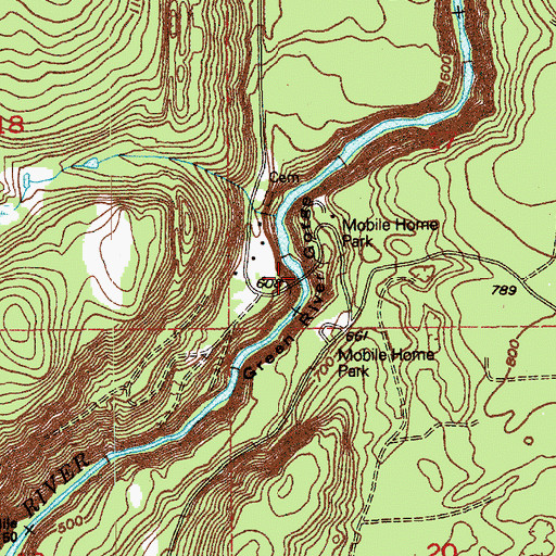 Topographic Map of Green River Gorge Bridge, WA