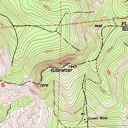 Topographic Map of Gibraltar, CA