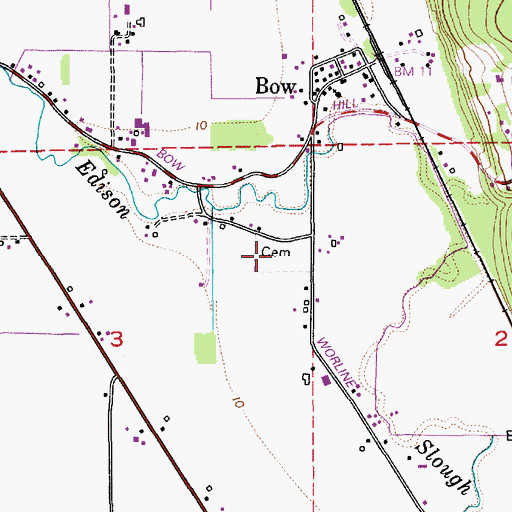Topographic Map of Bow Cemetery, WA