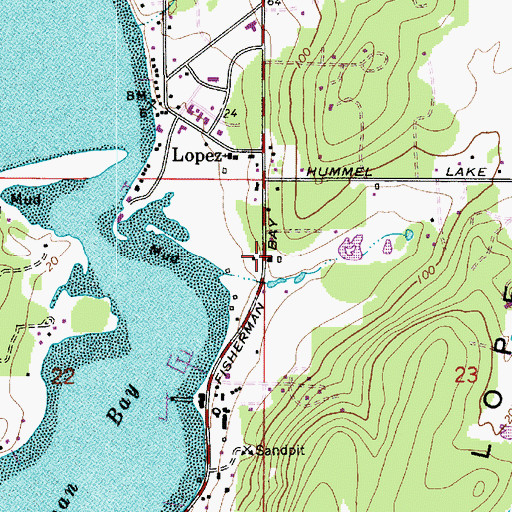 Topographic Map of Lopez Island Transfer Station Solid Waste Facility, WA