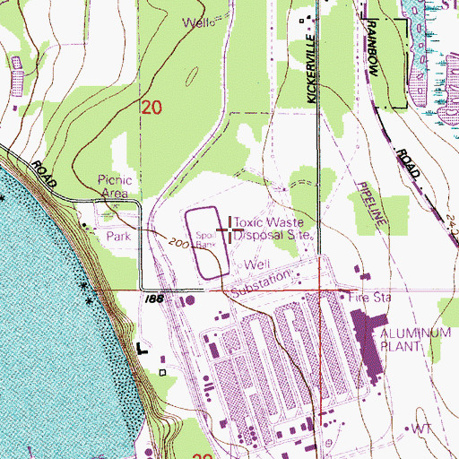 Topographic Map of Intalco Beach Landfill, WA
