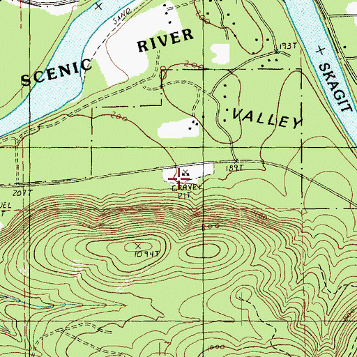 Topographic Map of Eagle Hill Quarry, WA
