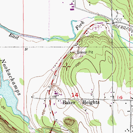 Topographic Map of Tennyson Pit, WA