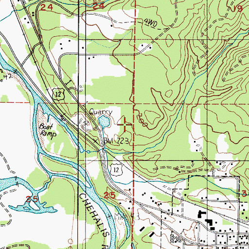 Topographic Map of Oakville Quarry, WA