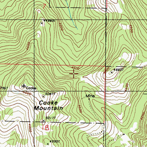 Topographic Map of Key East and West Pit Mine, WA