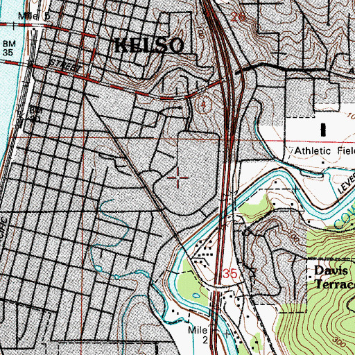 Topographic Map of Three Rivers Mall, WA