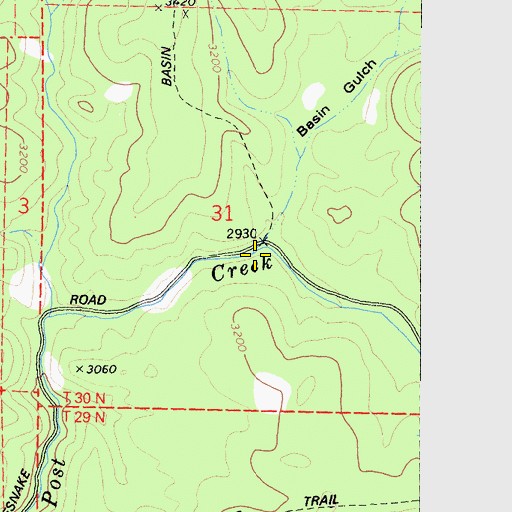 Topographic Map of Glade Creek, CA