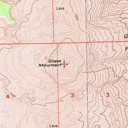 Topographic Map of Glass Mountain, CA