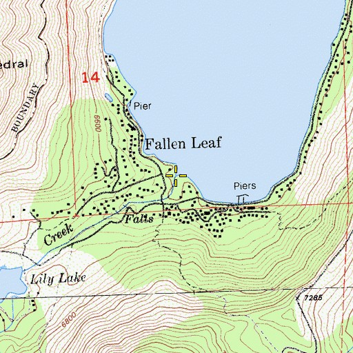 Topographic Map of Glen Alpine Creek, CA