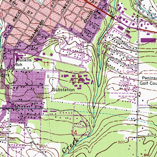 Topographic Map of Peninsula College Student Services Center, WA