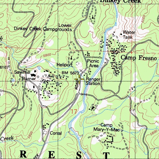 Topographic Map of Glen Meadow Creek, CA