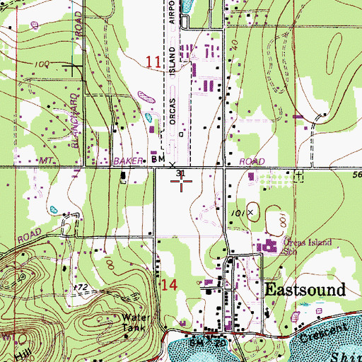 Topographic Map of San Juan County Fire District 2 / Orcas Island Fire and Rescue Station 21 Eastsound / Headquarters, WA
