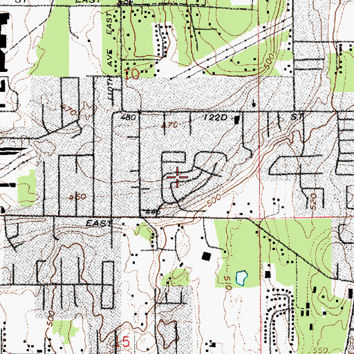 Topographic Map of San Souci Mobile Estates, WA