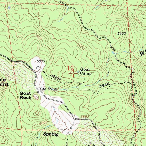 Topographic Map of Goat Camp, CA