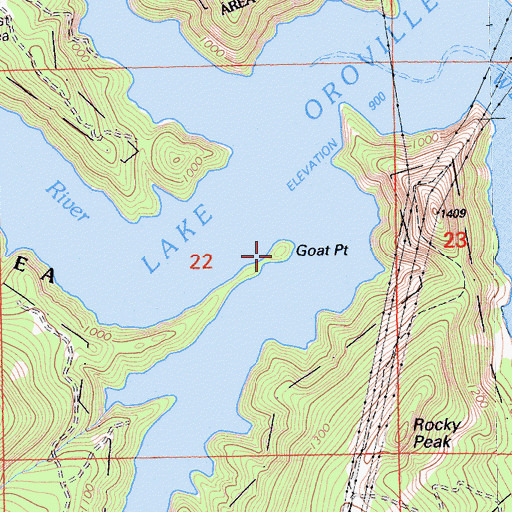 Topographic Map of Goat Point, CA