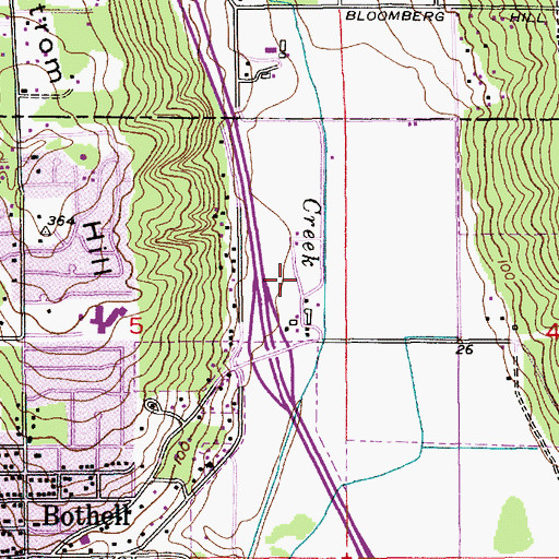 Topographic Map of Learning Garden School Bothell, WA