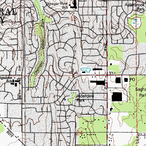 Topographic Map of Kindercare Learning Center 821, WA