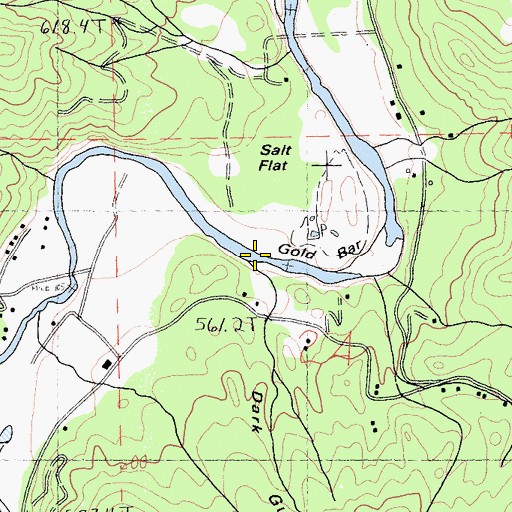 Topographic Map of Gold Bar, CA