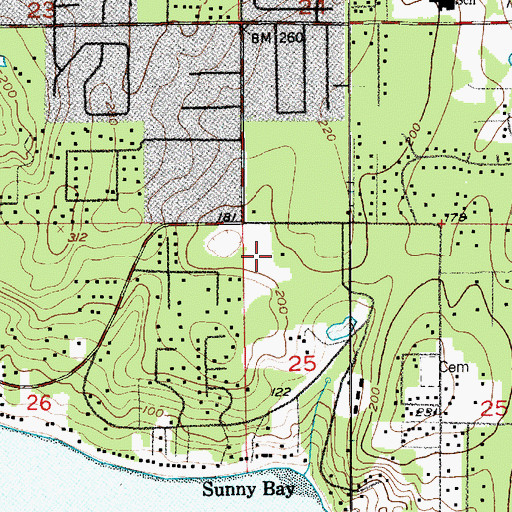 Topographic Map of Gig Harbor Academy, WA