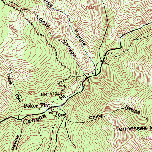 Topographic Map of Gold Canyon, CA