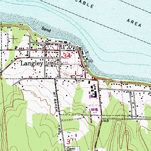 Topographic Map of Langley Christian and Missionary Alliance Preschool, WA