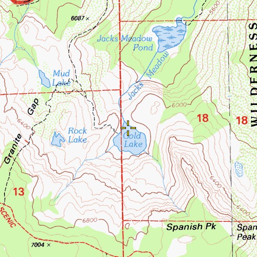 Topographic Map of Gold Lake, CA