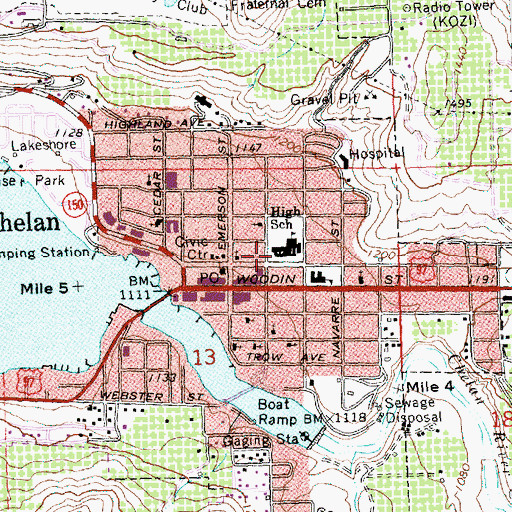 Topographic Map of Glacier Valley High School, WA