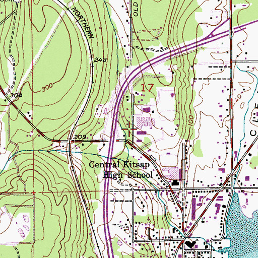 Topographic Map of Westside Alternative High School, WA