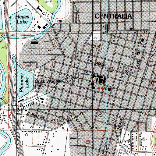 Topographic Map of Centralia College Work First Resource Center, WA