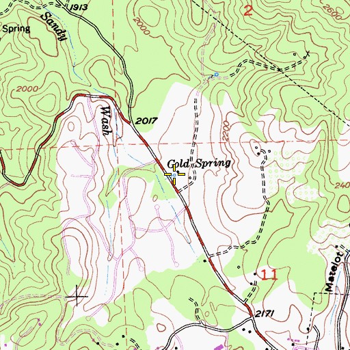Topographic Map of Gold Spring, CA