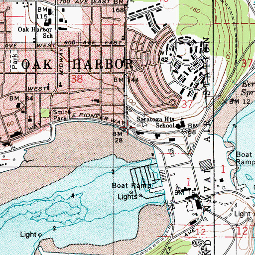 Topographic Map of Whidbey Island Campus Hayes Hall, WA