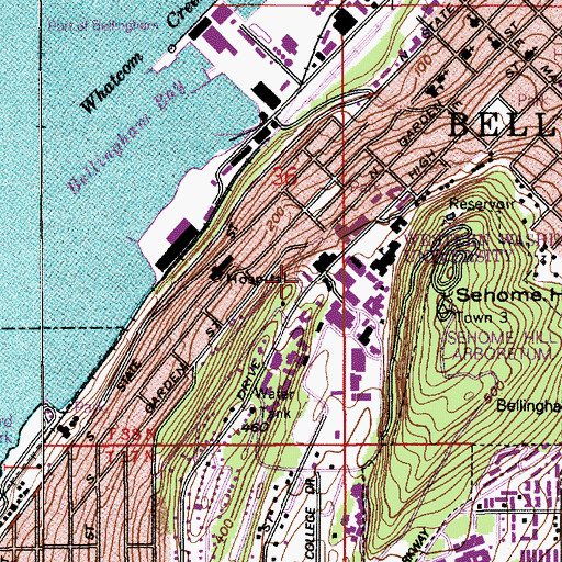 Topographic Map of Western Washington University High Street Hall, WA