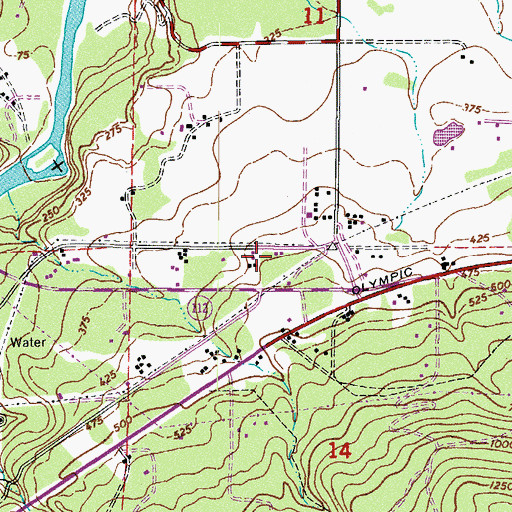 Topographic Map of Clallam County Fire Protection District 2 Station 22, WA