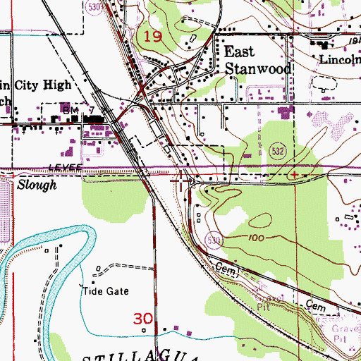 Topographic Map of North County Fire / Emergency Medical Services Station 99 City of Stanwood - Headquarters, WA