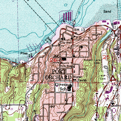 Topographic Map of Kitsap County Sheriff's Office, WA
