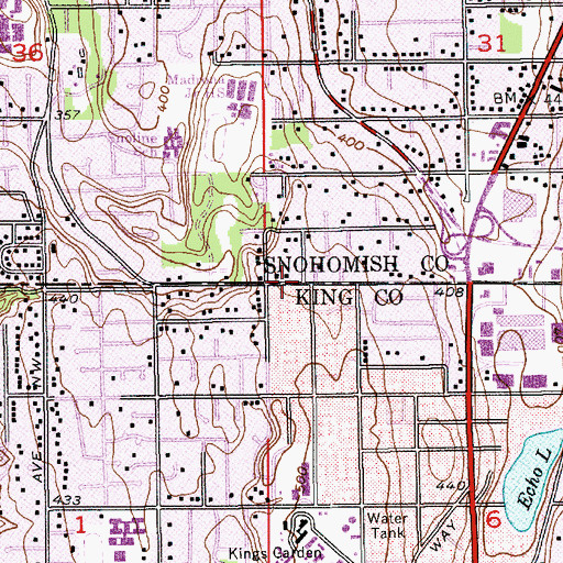 Topographic Map of Richmond Park Substation, WA