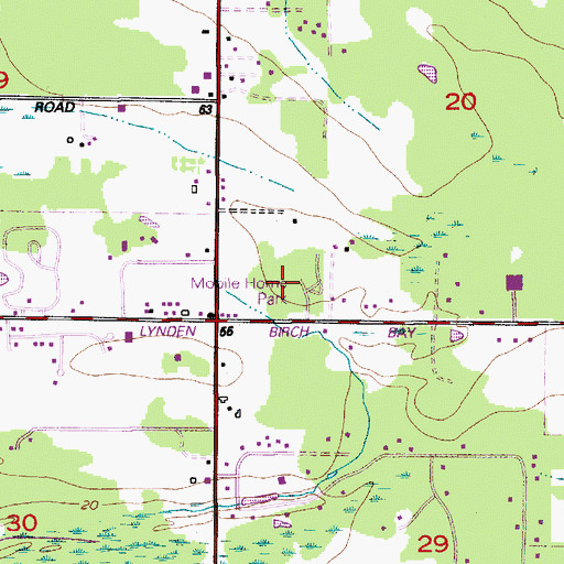 Topographic Map of Plaza Mobile Home Park, WA