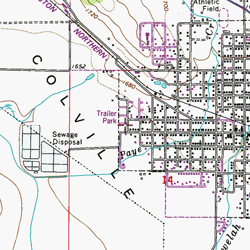 Topographic Map of Ridgecrest Mobile Home Park, WA