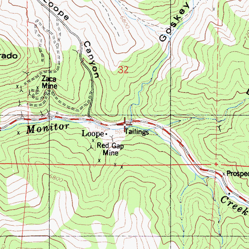 Topographic Map of Goskey Canyon, CA