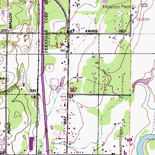 Topographic Map of Portal Creek Mobile Home Park, WA