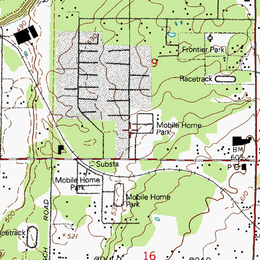 Topographic Map of Glendale Mobile Home Park, WA
