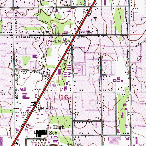Topographic Map of Royalwood Mobile Home Estates, WA