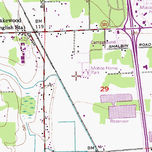 Topographic Map of Crystal Tree Village Mobile Home Park, WA